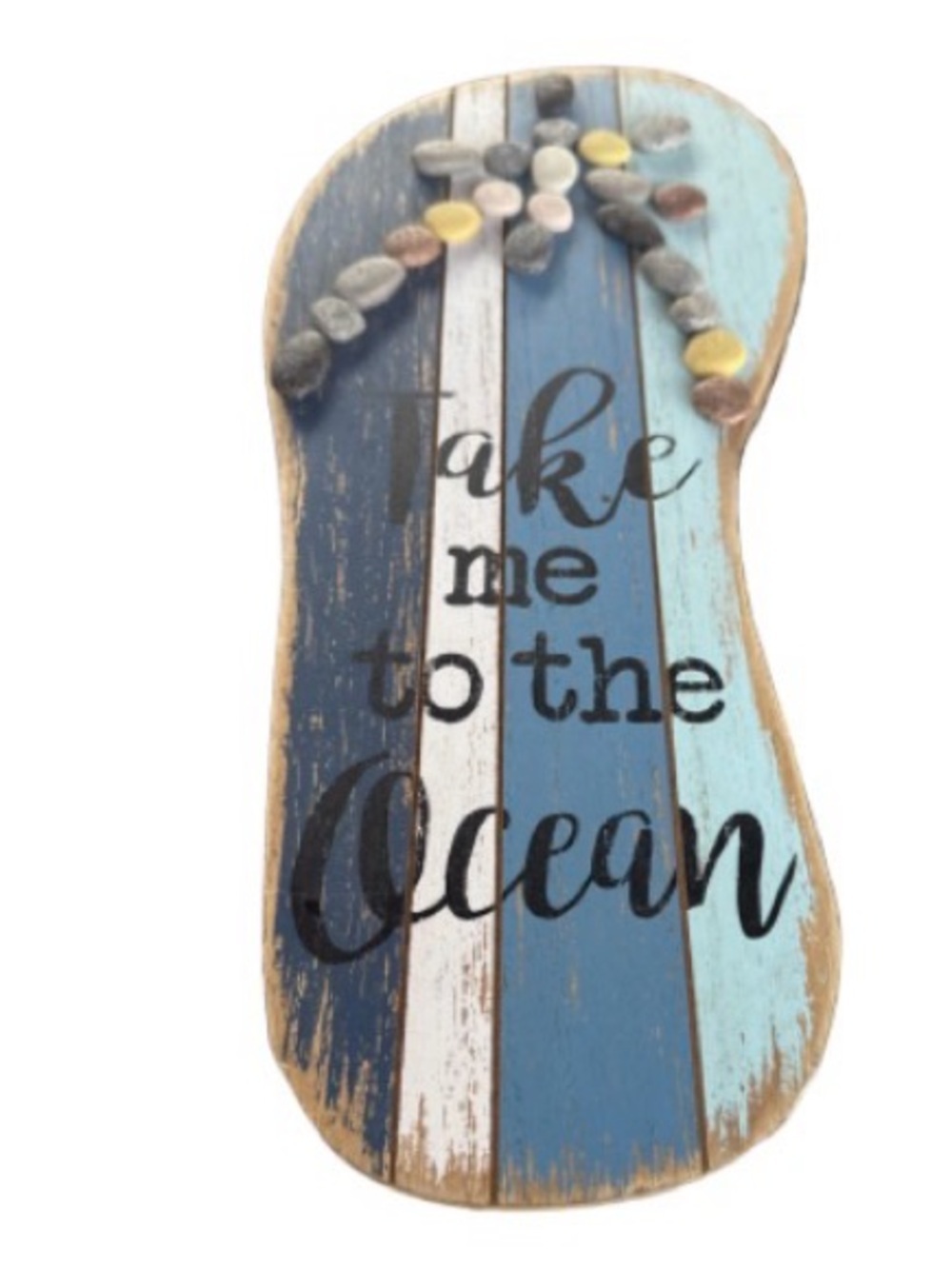 Take Me to the Ocean Flip-Flop Wall Sign - Blue